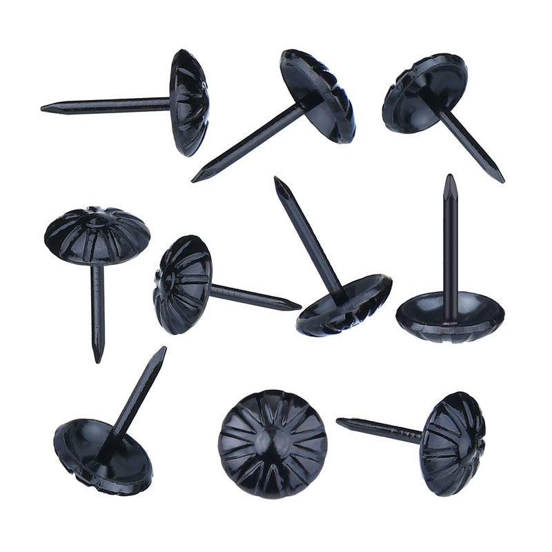Homdire Black Upholstery Tacks  7/16 inch Upholstery Nails for Furniture Sofa DIY 100PCS Decorative Tacks for Upholstery Decorative  Daisy Upholstery Tacks for Wood - Image 5